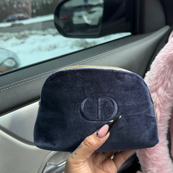 Dior Handbags - Dior Midnight Blue Velvet Cosmetic Bag